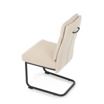 Židle jídelní, taštičkové pružiny v sedáku, madlo na opěráku, krémová látka, černý kov