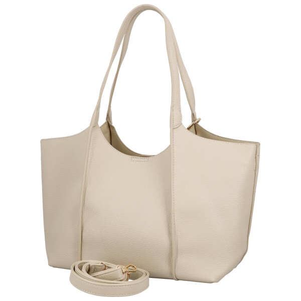 Moderní dámská koženková kabelka na rameno Olga, tmavě béžová