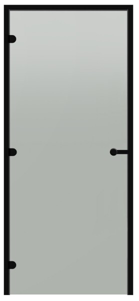 Dveře do parní sauny ALU HARVIA 9x21, satinované 890x2090 mm, černý rám CDA92105BLL
