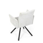 Židle jídelní, krémová látka, černý kov, otočný mechanismus 90°/90° (L/P) - funkce reset