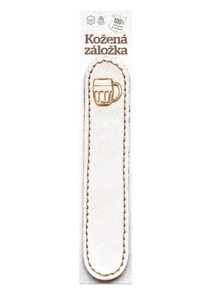 Kožená záložka obšitá Pivo