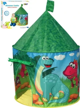 Dětský stan Dinosauří hrad zelený