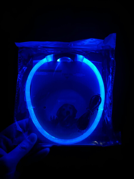 Blesk LED nabíjecí obojek pro psa Barva: Modrá, Obvod krku: 50 cm