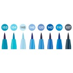 Popisovač Faber-Castell Pitt Artist Pen Brush Blues sada 8 ks, hrot B