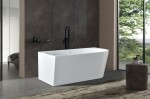Erga Zara, rohová volně stojící vana 140x72 cm + odtoková zátka, levá, bílá lesklá, ERG-ZARA-140072L-WH-WH