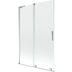 MEXEN/S - Velar L dvoukřídlá posuvná vanová zástěna 120 x 150, transparent, chrom 896-120-003-01-01