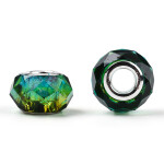 Korálky evropského typu - 14 x 8,5 mm - dvoubarevné - 1 ks Dvě barvy: Červenobílá