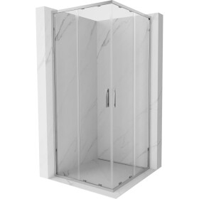 MEXEN/S - Exo čtvercový posuvný sprchový kout 80 x 80, transparent, chrom 8111-080-080-01-00