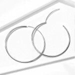 Stříbrné náušnice kruhy - průměr 40 mm, stříbro 925/1000, Stříbrná 4 cm