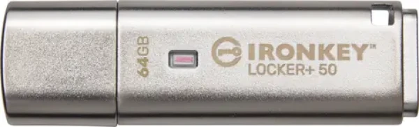 Kingston IronKey Locker+ 50 64GB / Flash Disk / USB 3.0 / čtení: až 145MBs / zápis 115MBs / AES (IKLP50/64GB)