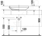 DURAVIT - DuraStyle Umyvadlo na desku, 600x380 mm, bez přepadu, bílá 0349600000