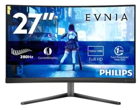 27" Philips Evnia 27M2C5200W šedá / Monitor / Fast VA zakřivený / FHD 1920 x 1080 / 280 Hz / 0,3 ms / HDR10 / 2x HDMI (27M2C5200W/00)