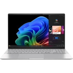 ASUS Vivobook S 15 OLED stříbrná / 15.6" 2880x1620 / Snapdragon X1E-78-100 / 32GB / 1TB SSD / Adreno / W11H (S5507QA-OLED001W)