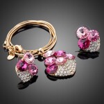 Souprava náhrdelníku a náušnic Swarovski Elements Jeanne, Růžová 38 cm + 3 cm (prodloužení)