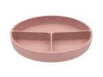 KikkaBoo Talíř dělený s přísavkou Platinum Silicone Blush / od 6 měsíců (31302050034KB)
