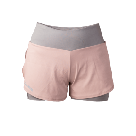 Běžecké šortky SALMING Essential 2-in Shorts DustyPink/Grey Velikost textilu: