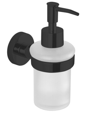 AQUALINE - SAMBA dávkovač mýdla 150ml, mléčné sklo, černá mat SB219