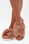 Kožešinové domácí pantofle pro ženy s proplétajícími se pásky Camel Quenelle 36/37