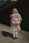 Konges Sløjd Školní batoh Cherry s pláštěnkou a vakem 12 l, růžová barva, textil