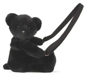 DOUDOU ET COMPAGNIE Plyšová taška přes rameno Medvídek černá 30 cm / od 2 let (DC4377)