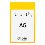 Djois závěsná identifikační kapsa s otvory, A5, žlutá, 10 ks