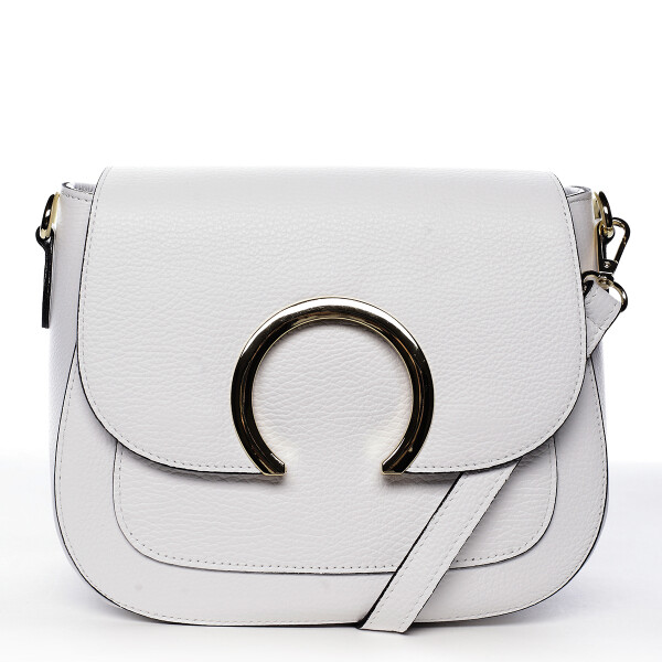 Nepřehlédnutélná kožená crossbody Albina, bílá