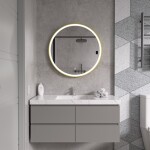 Erga Olivia, kulaté LED zrcadlo 70cm, zlatý kovový rám, 1610 lm, 6500K, přední osvětlení, ERG-V01-202-7070-GD
