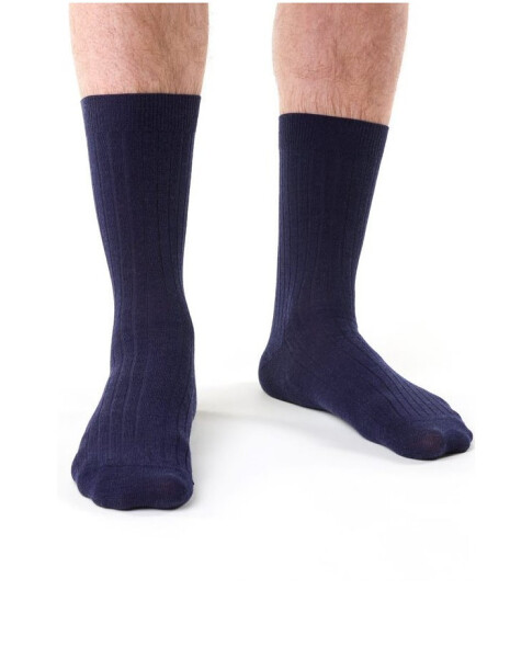 Pánské žebrované ponožky Steven art.130 Merino tmavě modrá 41-43
