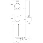 SAPHO - X-ROUND WC štětka závěsná, mléčné sklo, chrom XR303