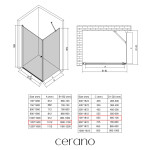 CERANO - Sprchový kout Antelo L/P - 6 mm - chrom, transparentní sklo - 110x70x190 - otočný CER-8050BD7504