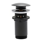 OMNIRES - Zátka klik-klak pro umyvadlo s přepadem i bez přepadu antracit /AT/ A706AT