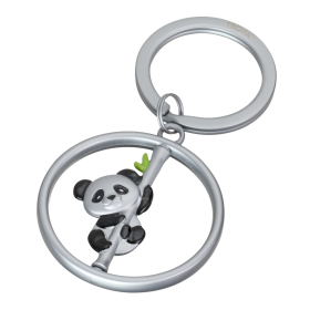 TROIKA klíčenka - panda, kovová, otočná, mix barev