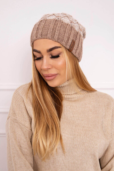 Milano fleecová čepice K203 ecru melange+dark beige UNI
