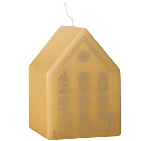 Ib Laursen Dekorativní svíčka House 10 cm, žlutá barva, vosk