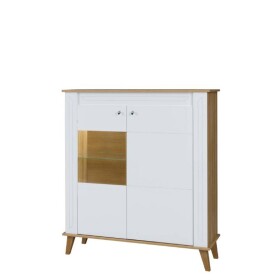 Vitrína Sonia SN6 Barva korpusu: Bílý lesk- Dub grand