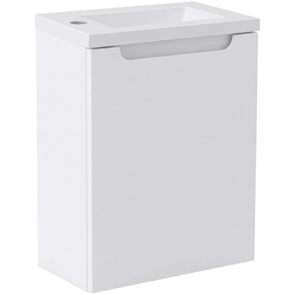 CERANO - Umyvadlová skříňka pro WC Sora - bílá matná + umyvadlo z lit. mramoru - bílá matná - 40x57,5x22 CER-999982