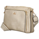 Trendy dámská koženková crossbody kabelka Chiara, zlatá