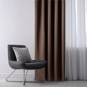Zatemňovací závěs blackout RESTILO tmavě hnědý 140 x 245 cm sada 2 ks