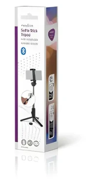 Nedis Selfie tyč se stativem / Selfie tyč / Bluetooth 4.2 / Stativ / Délka 19-48 cm / Otočný držák 210° (SEST250BK)