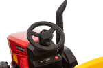 Mamido Dětský elektrický traktor s vlečkou 12V 7Ah EVA kola ECO kůže červený