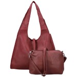 Trendy dámský koženkový set kabelek Winona, vínový