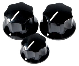 Fender Pure Vintage '60s Jazz Bass Knobs, (3), Black