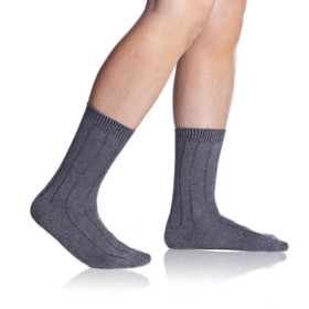 Zimní bambusové ponožky BAMBUS CASUAL SOCKS - BELLINDA - šedý melír 39 - 42