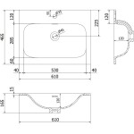 MEXEN - Vela umyvadlo zapuštěné do desky 61 x 46,5, černá mat 25236071
