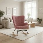 Houpací křeslo, růžová, látka, AK-373 PINK2