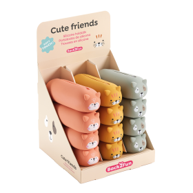 Miquelrius B2F - penál se zipem Cute Friends, mix motivů, 12 ks, displej, mix barev