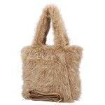 Stylová dámská plyšová kabelka do ruky Arianda, béžová