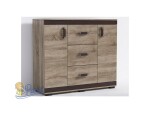 Komoda P13 140cm Barva korpusu: Lancelot, Lišta: Trufla, Barva dvířek: Wenge