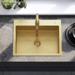 REA - Ocelový dřez Liam BRUSH GOLD ZLE-06007