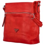 Trendy dámská koženková crossbody kabelka Skyler, červená